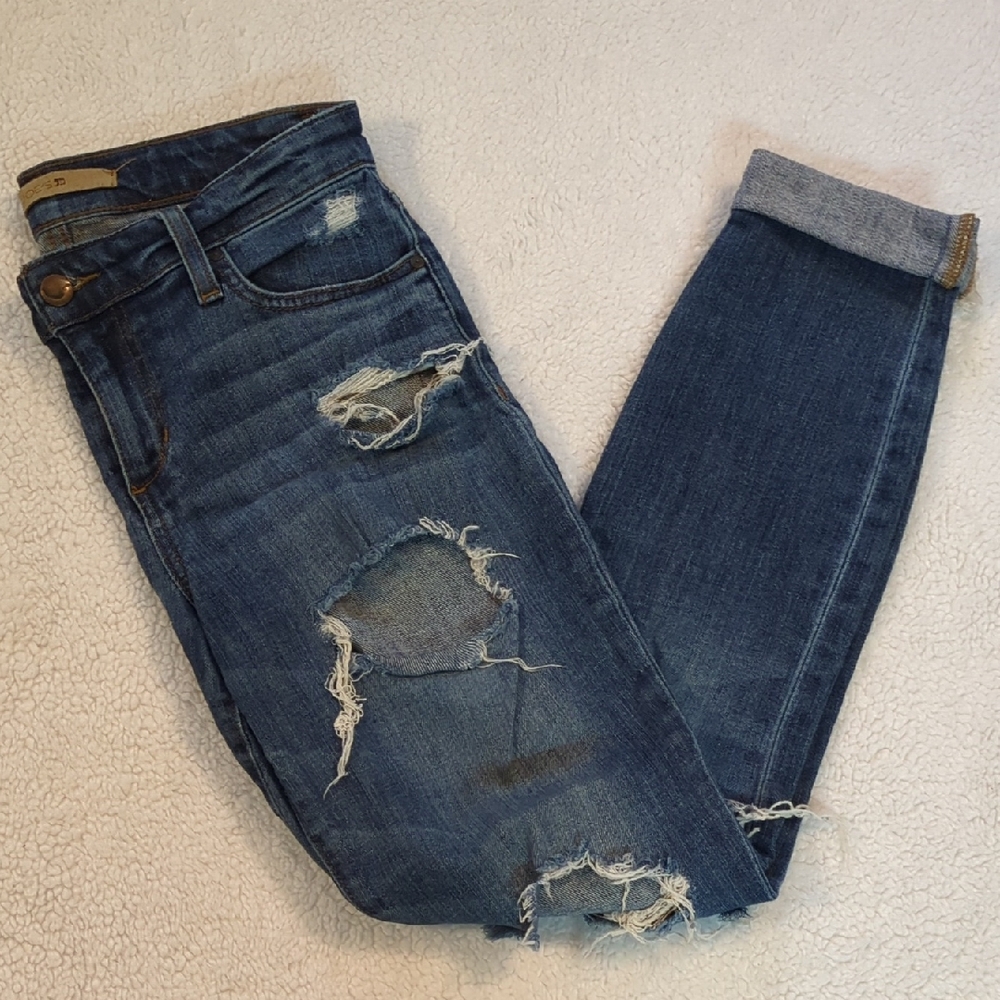 Joe's Jeans Ripped Dark Blue Skinny Jeans